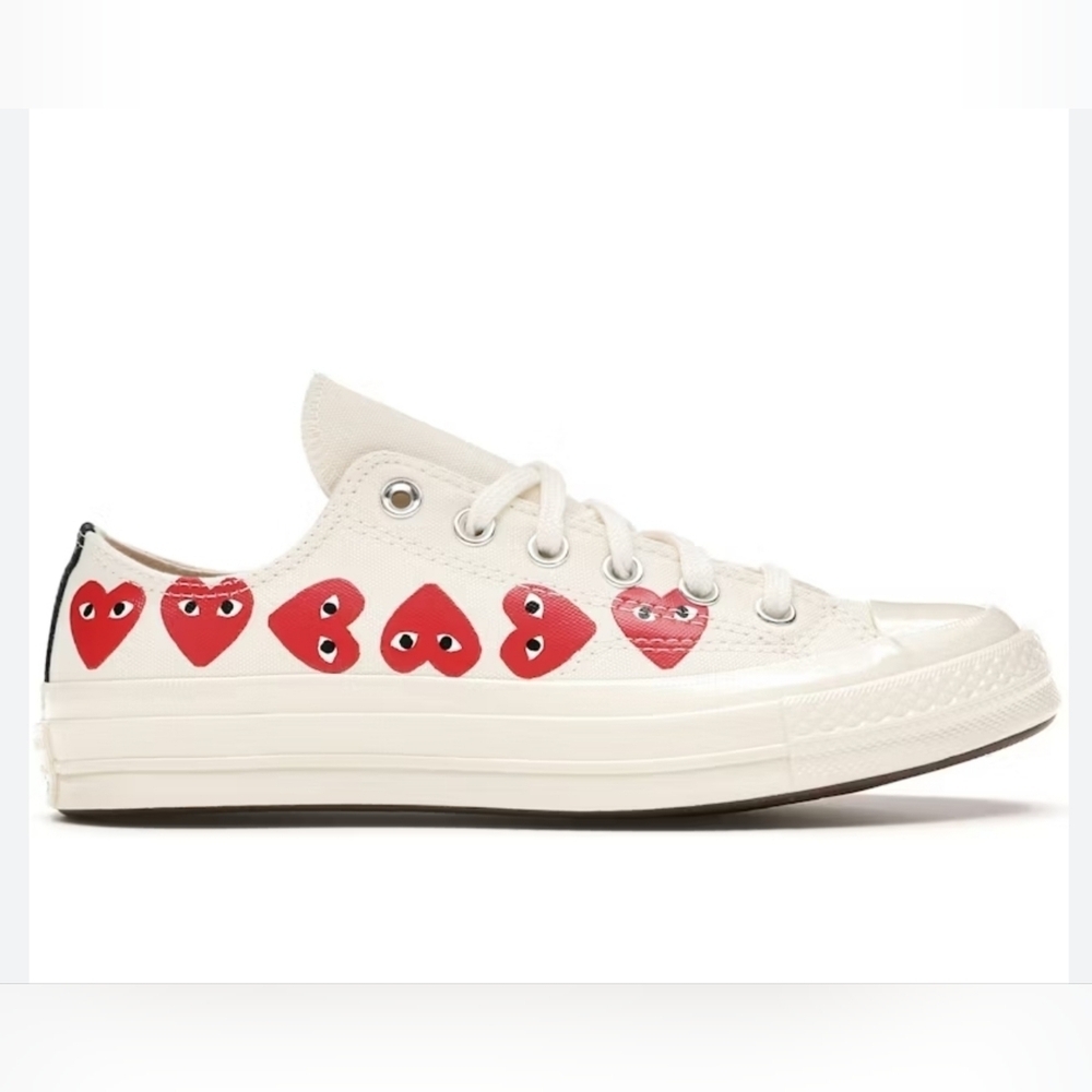 CDG Converse Multi Heart Low White Size 36.5 Chuck Taylor  70 CDG Play 162975C